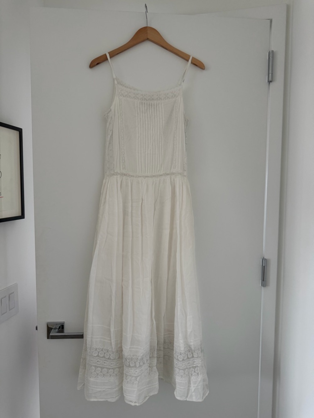 Vanessa Bruno Ivory Lace-Trim Pintuck Dress - Picture 3 of 4